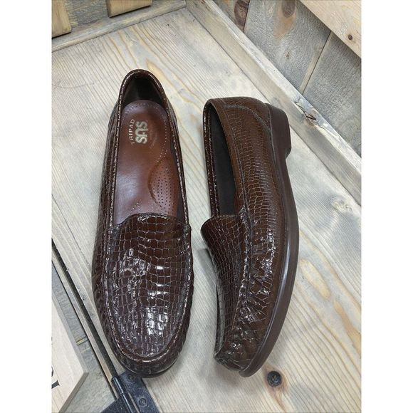Sas Tripad Comfort Foot Bed Simplify Brown Croc Loafer SlipOn Womens US11 Patent - Picture 3 of 9